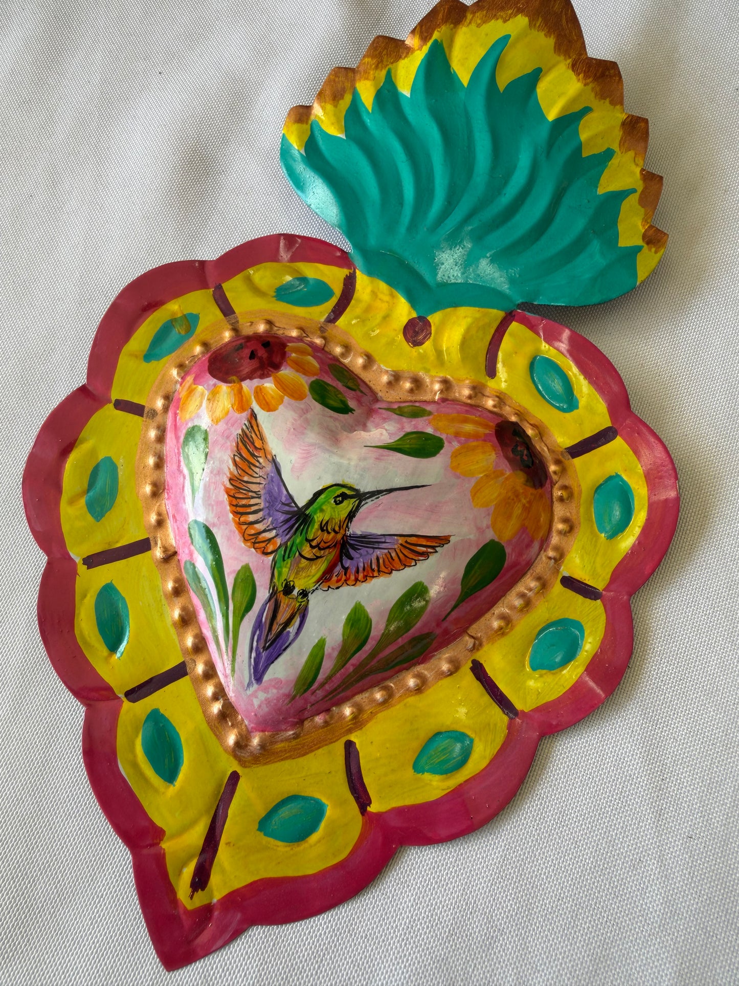 Colibri Hummingbird Metal Heart