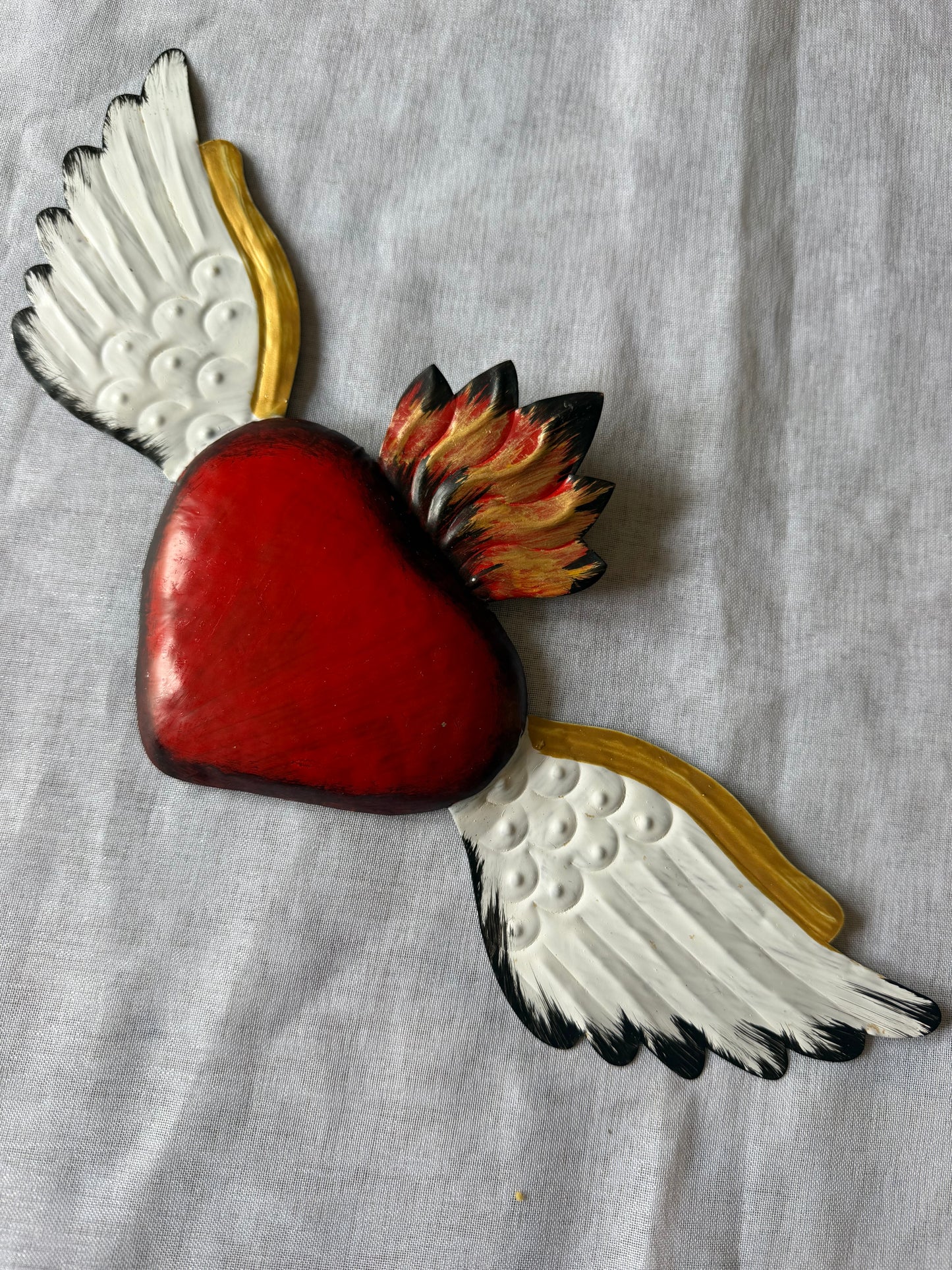 Sacred Red Heart Wings - Metal