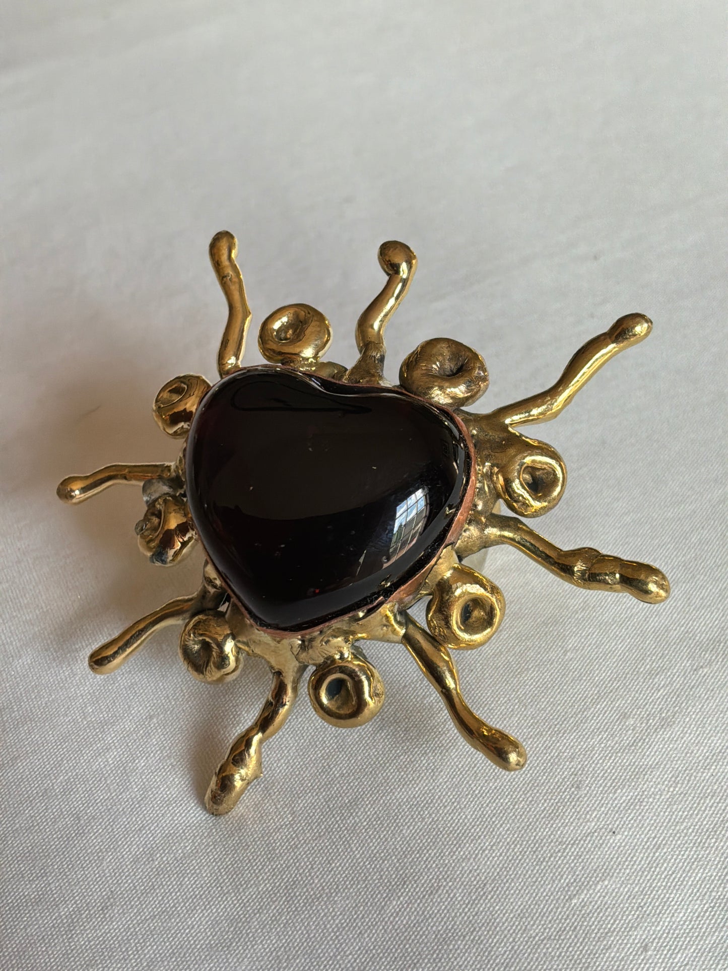 Sunburst - Sacred Heart Glass Ring - Red