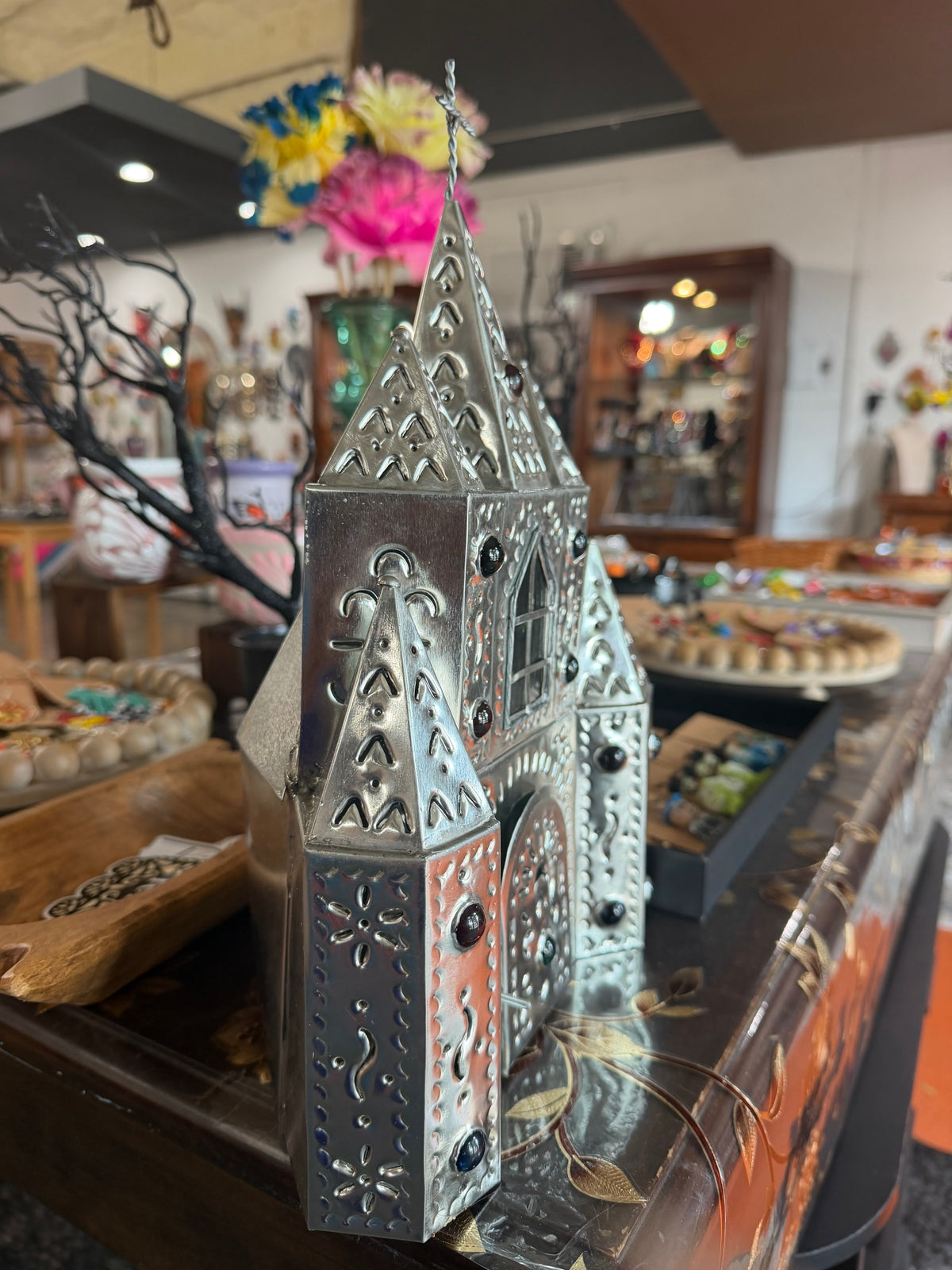 Metal Tin Church Votive Holder - Mexico