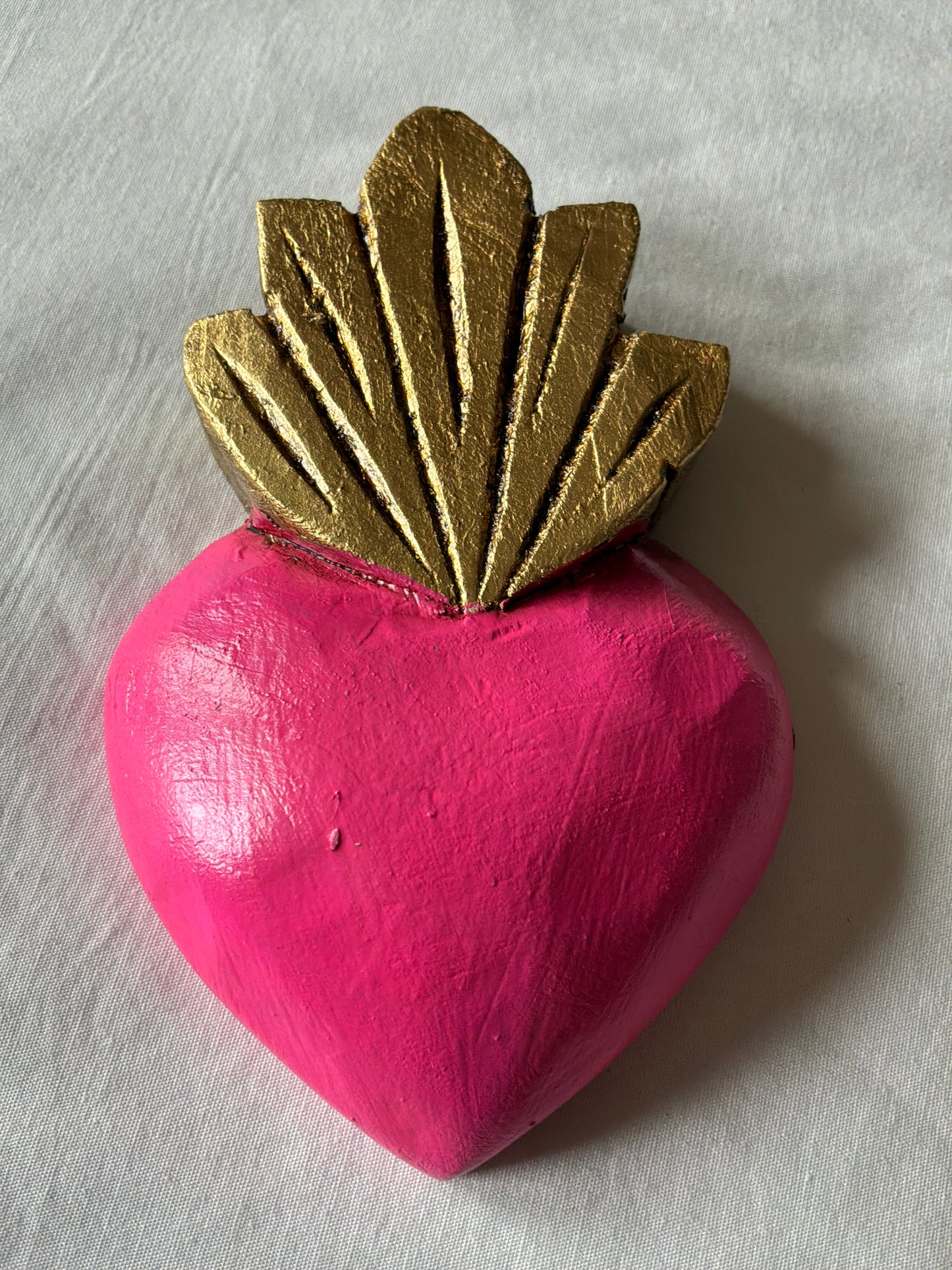 Gold - Silver - Red Leaf Heart