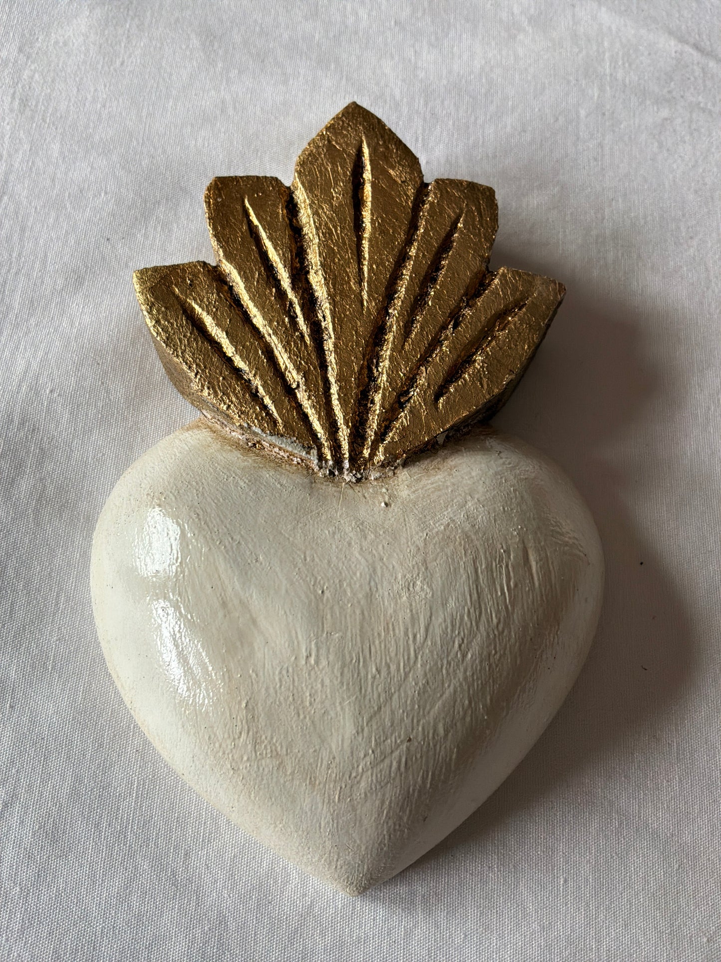 Gold - Silver - Red Leaf Heart