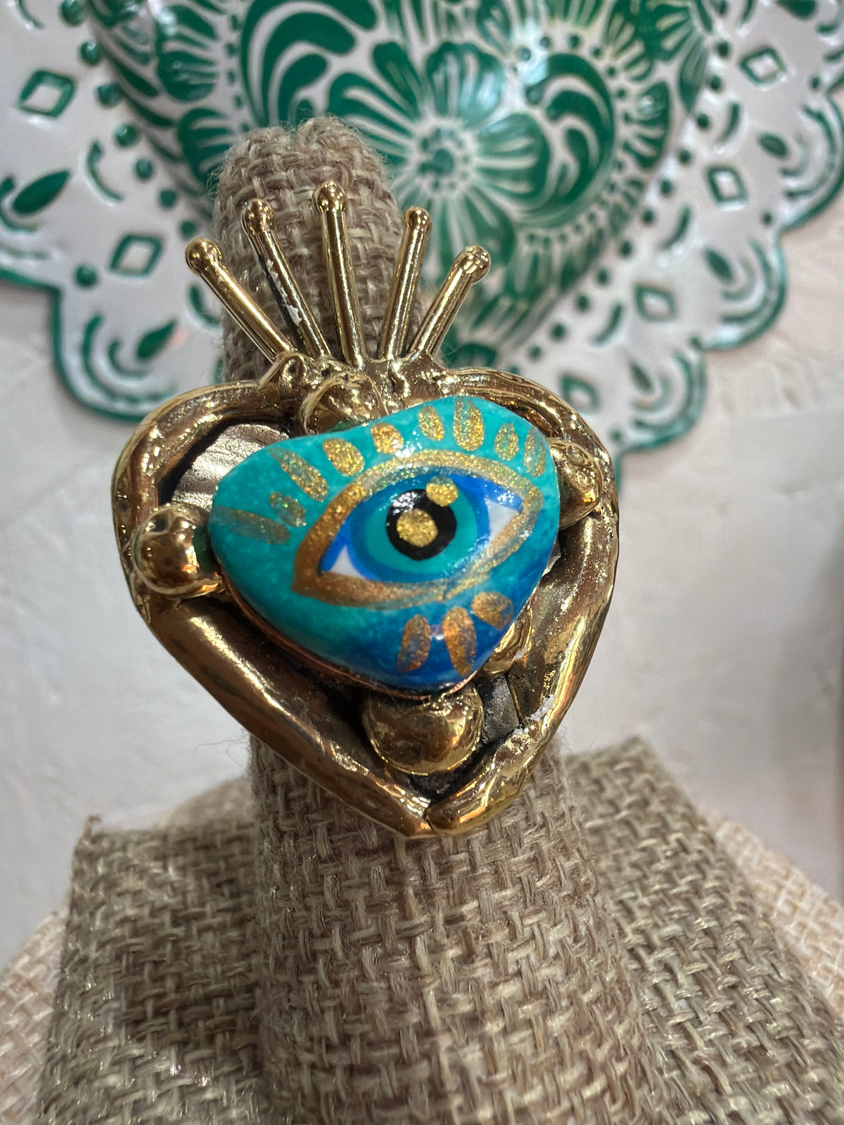 Sacred Heart Hand Painted Rings