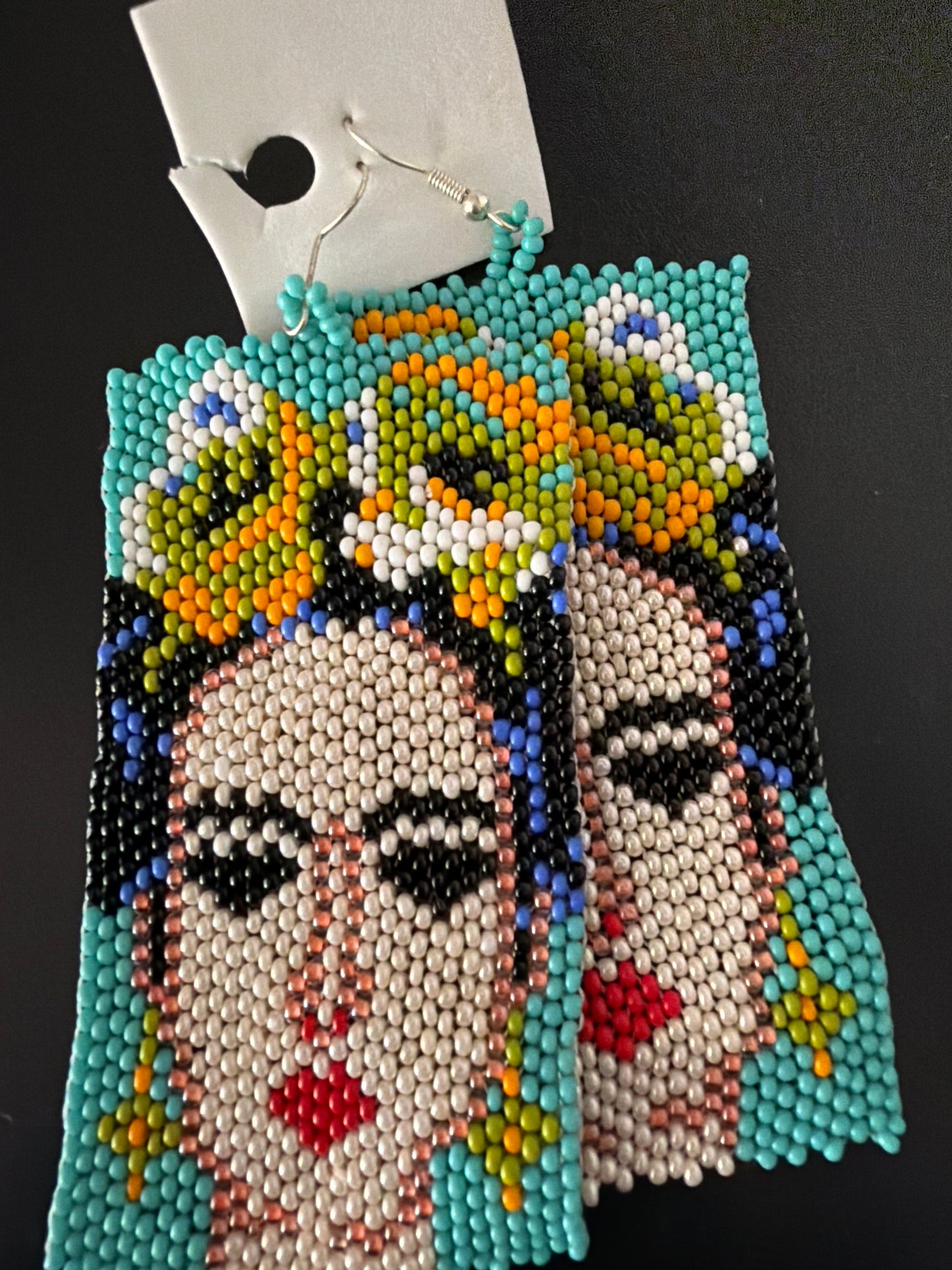Handmade Beaded Earrings – Frida Kahlo Inspired