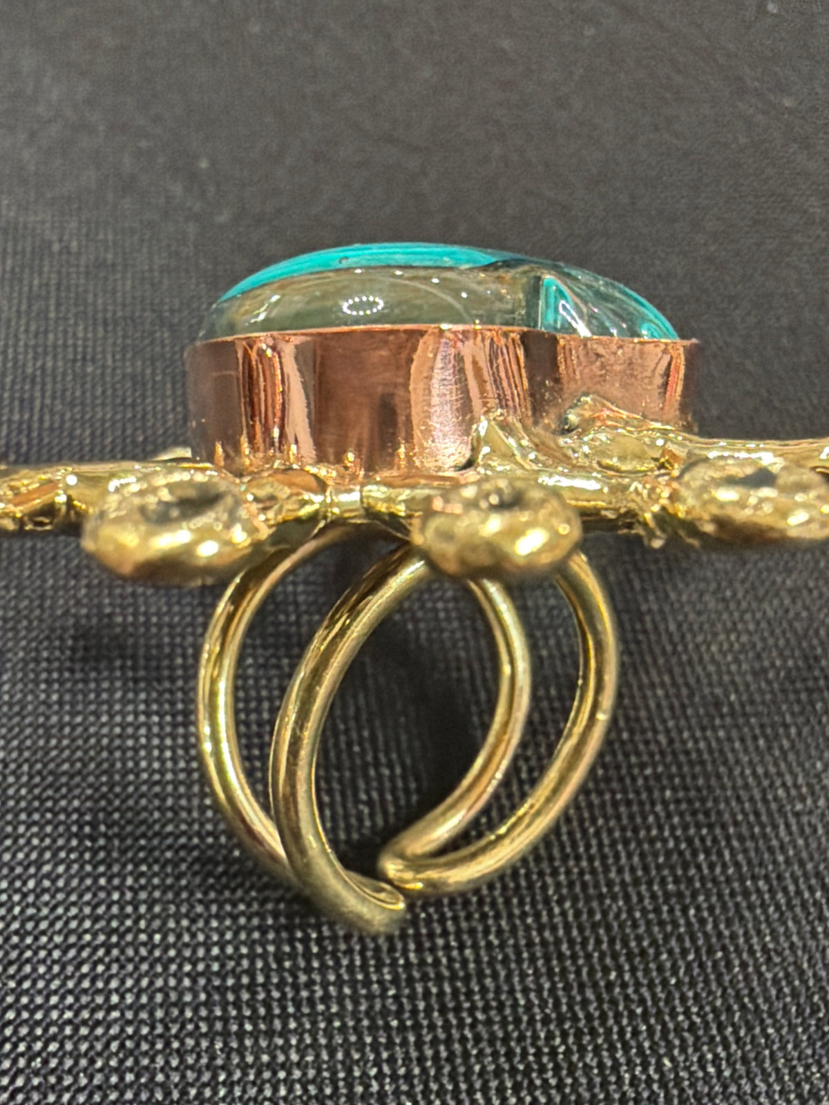 Turquoise Sunburst Sacred Heart Ring