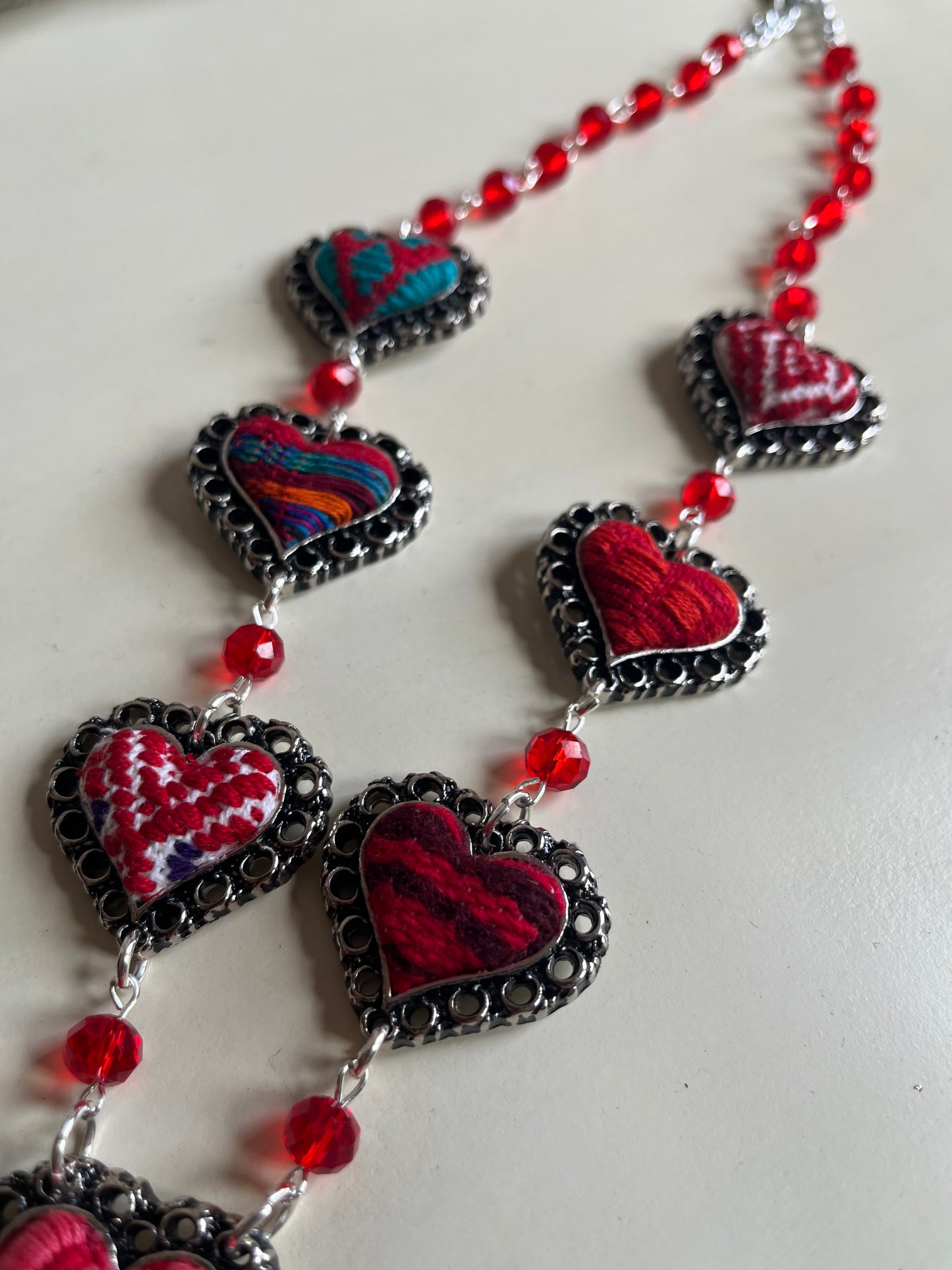 Embroidery Sacred Heart Necklace