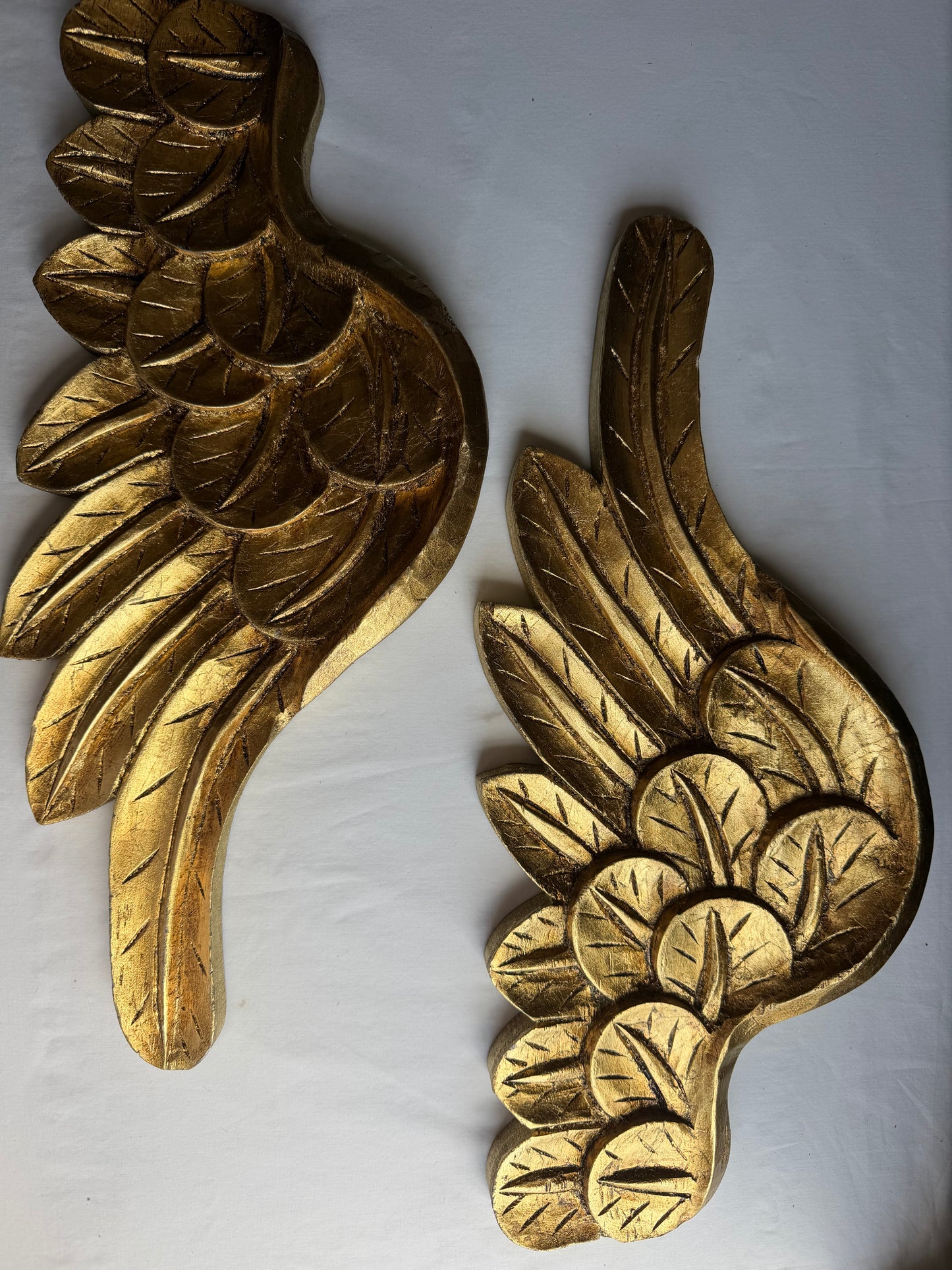 Hand-Carved Gold Leaf Angel Wings - 20”
