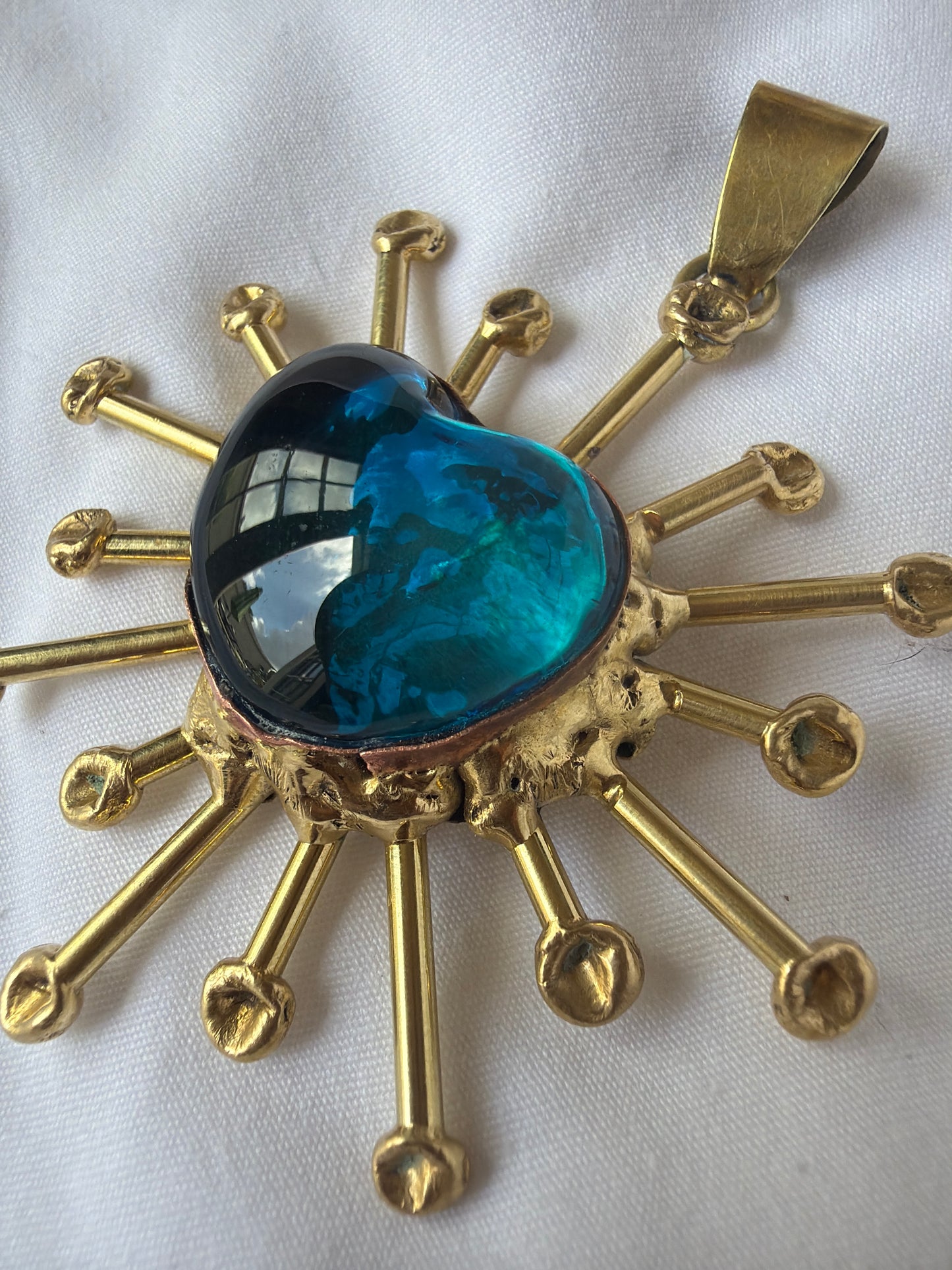 Sunburst Sacred Heart Pendent Only - Handmade