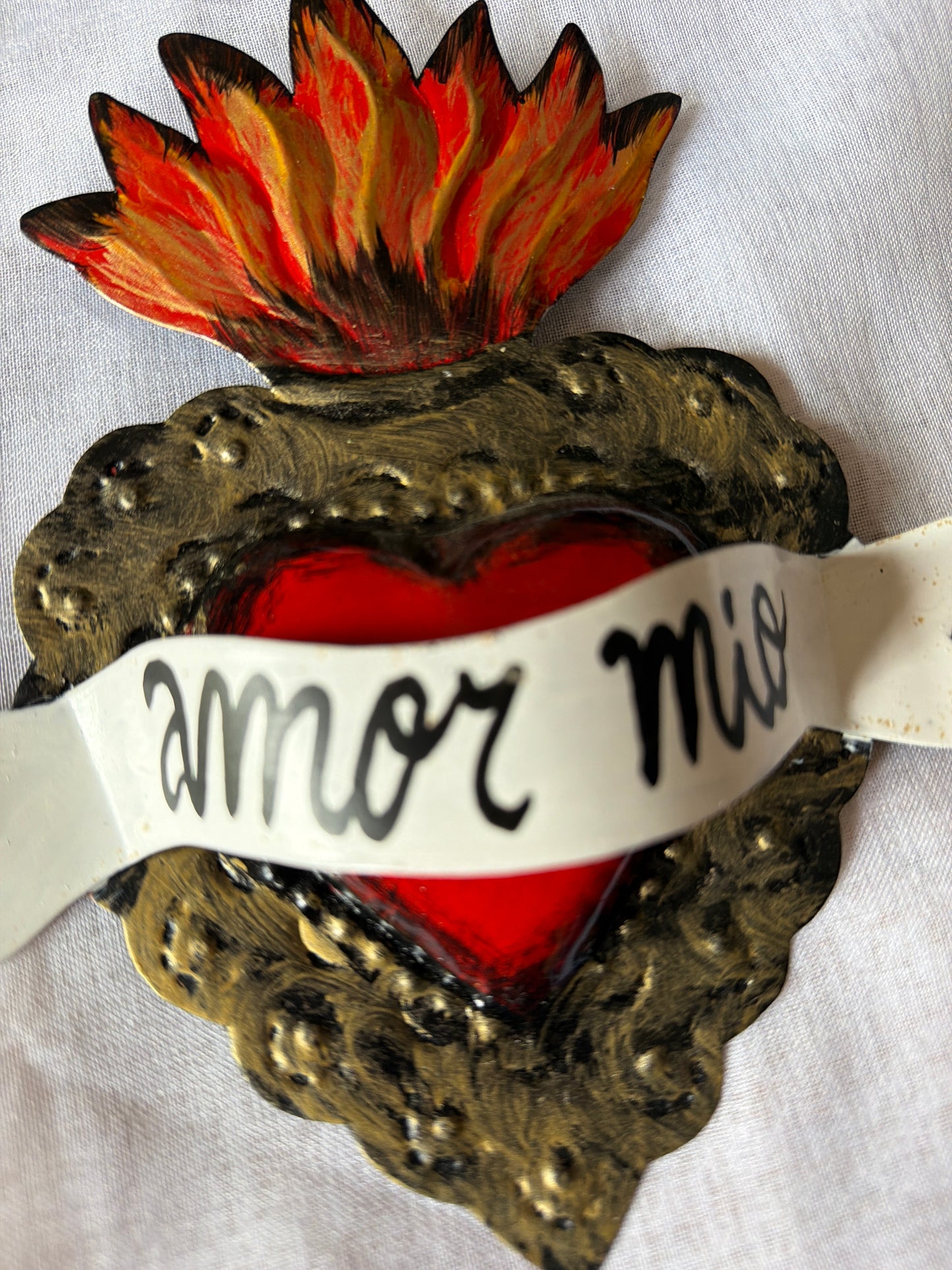 Milagro Phrase Sacred Heart Wall Decor - Tin