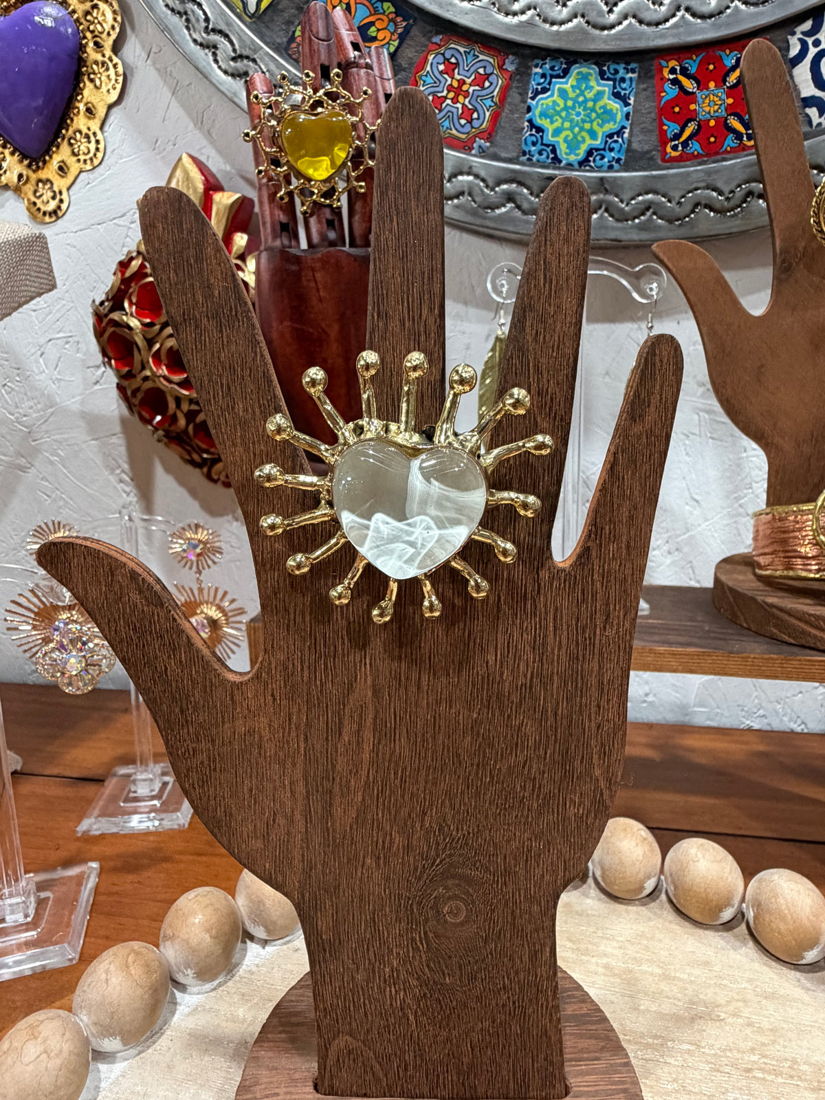 New White Sacred Heart Ring