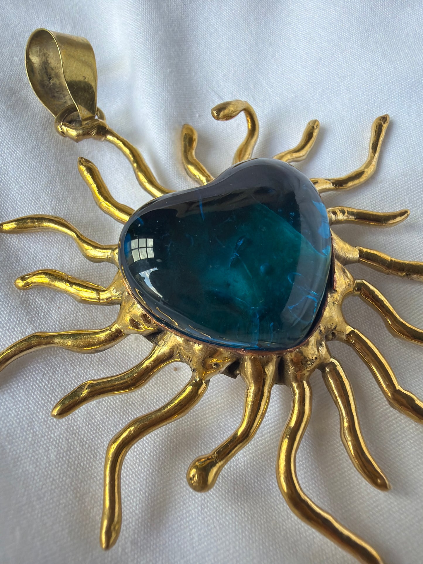 Sunburst Sacred Heart Pendent Only - Handmade