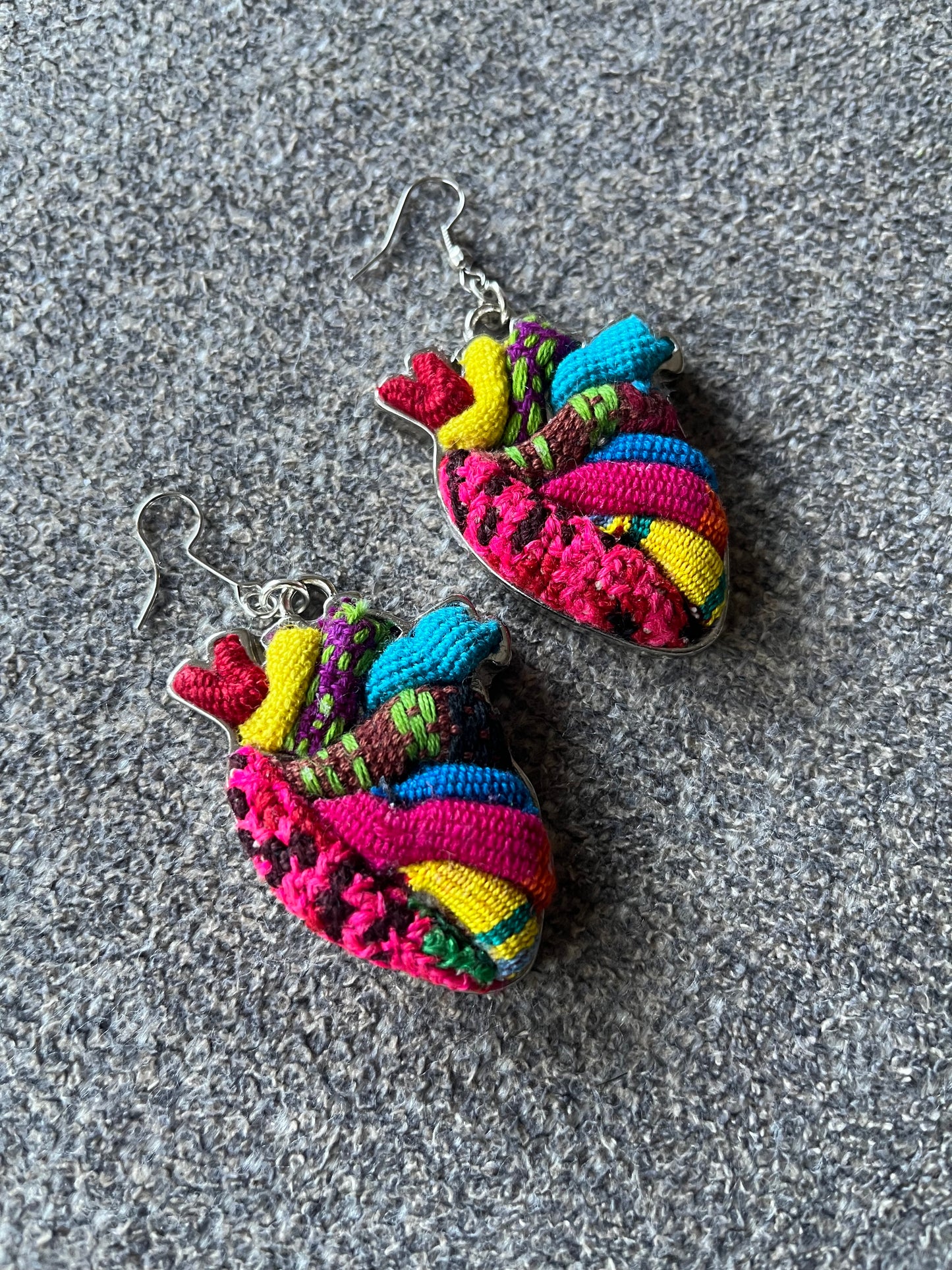 Sagrado Corazón Embroidery Anatomical Earrings