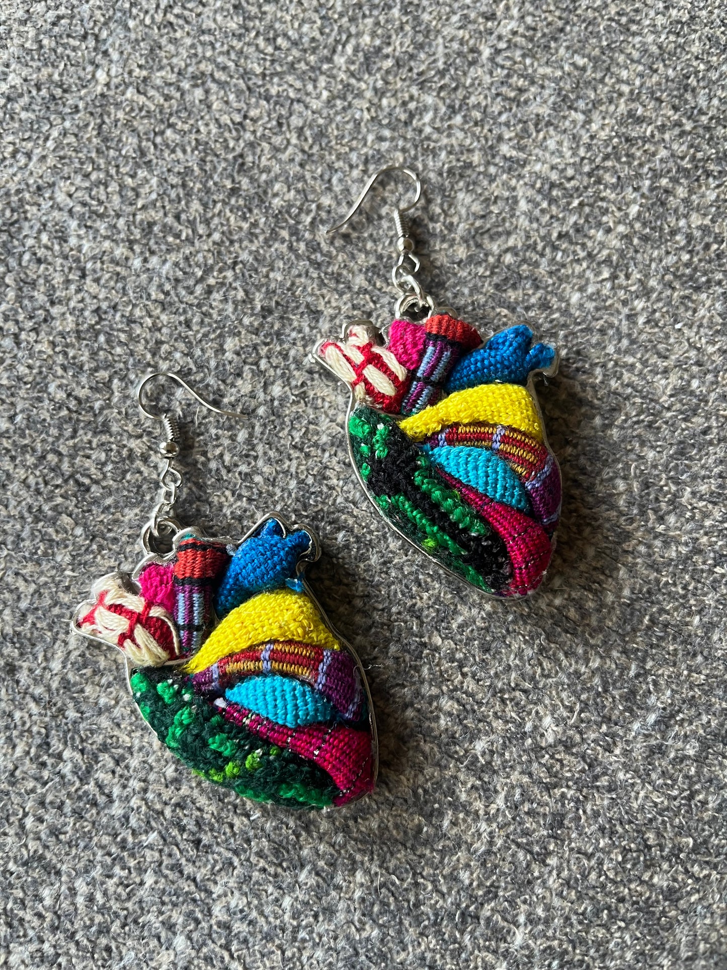 Sagrado Corazón Embroidery Anatomical Earrings