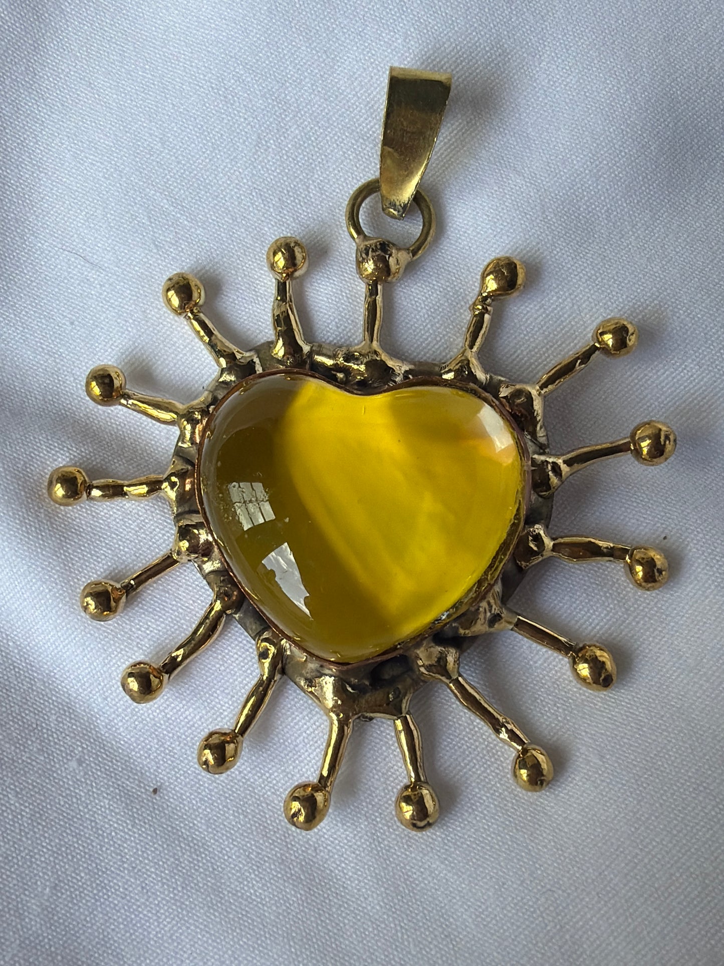 Sunburst Sacred Heart Pendent Only - Handmade
