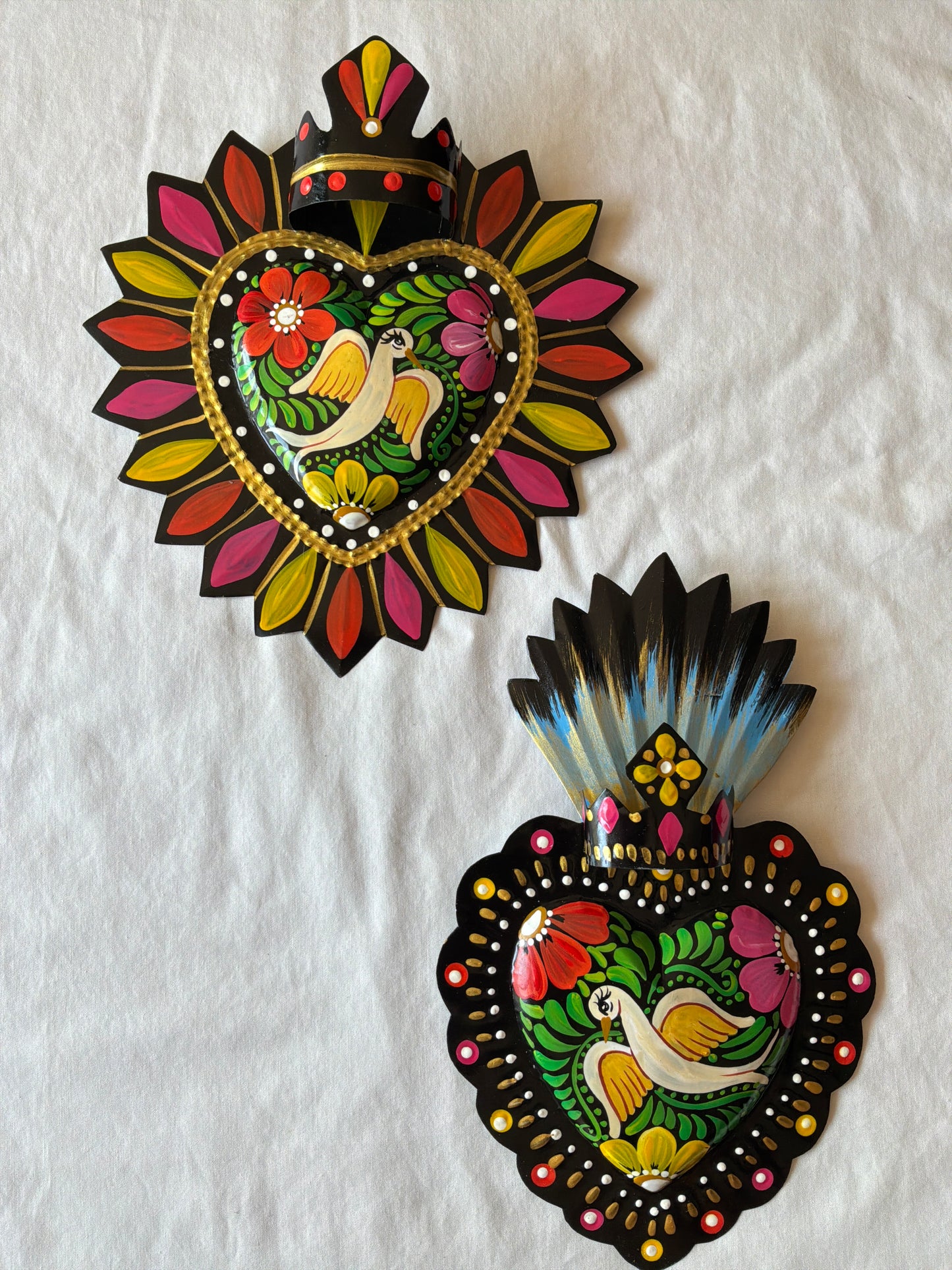 Dove Black Otomi Inspired Sacred Heart
