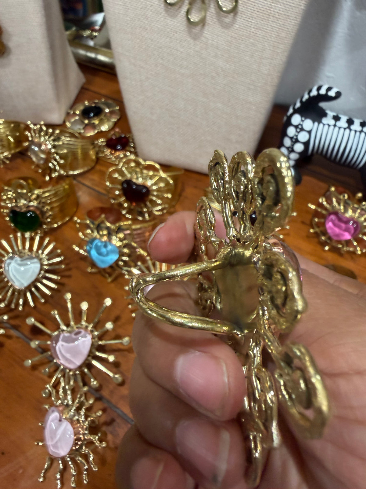 NEW Sunburst Flower Sacred Heart Ring