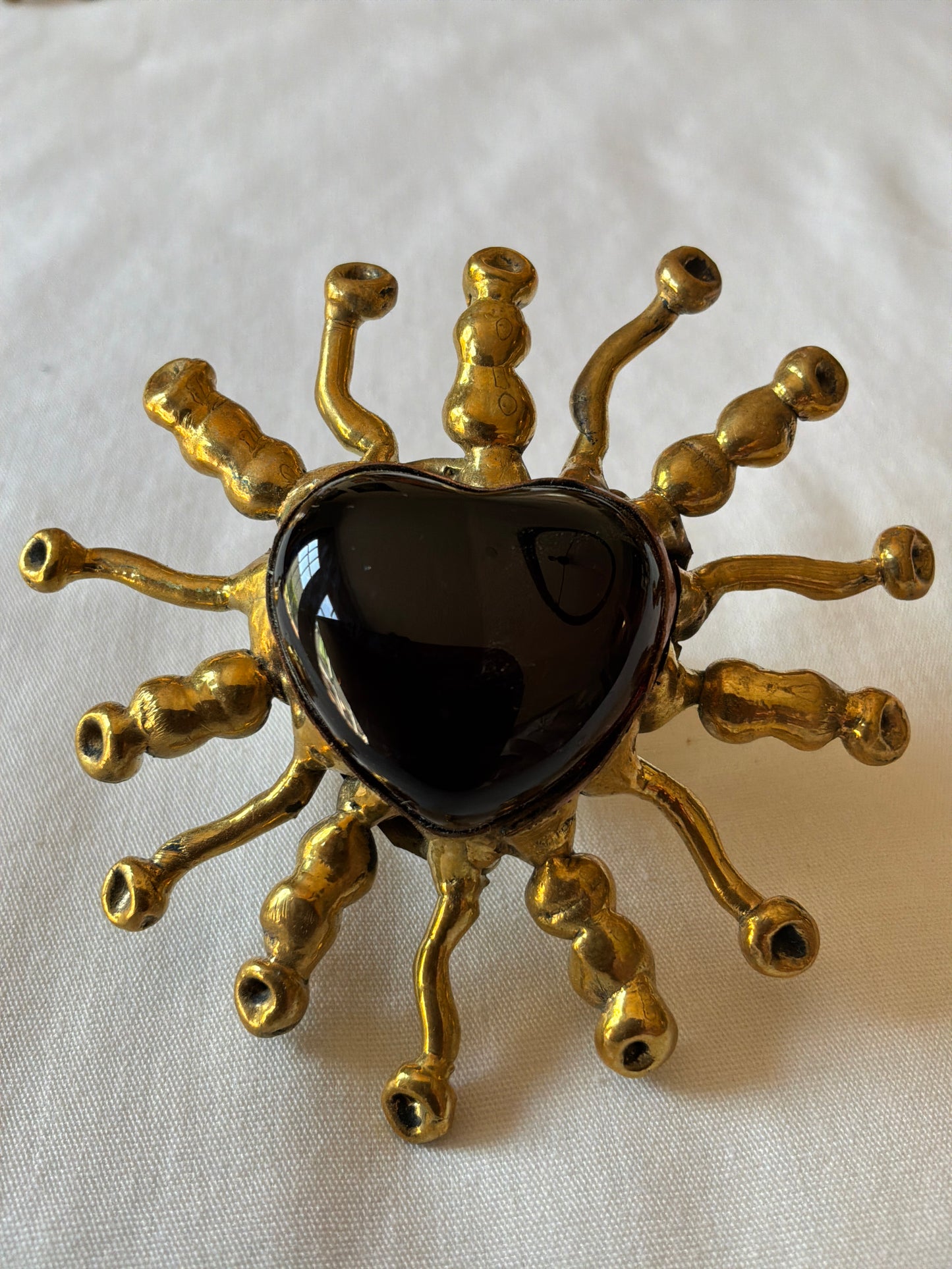Sunburst - Sacred Heart Glass Ring - Red