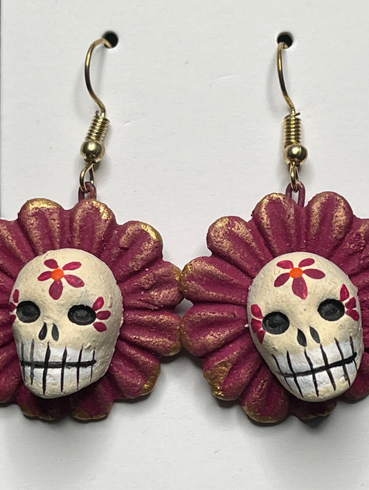 Calavera Flower Earrings
