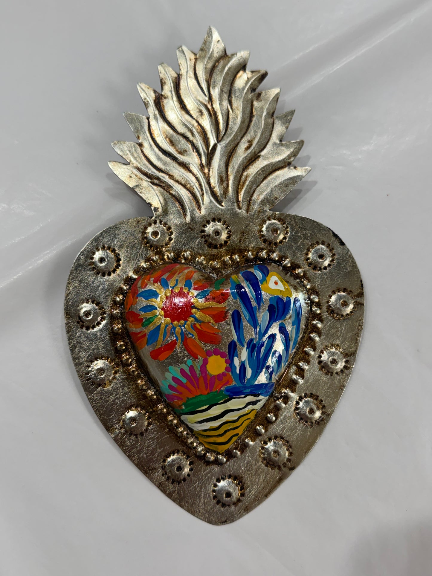 New Sacred Heart Silver Antique Finish - Escena