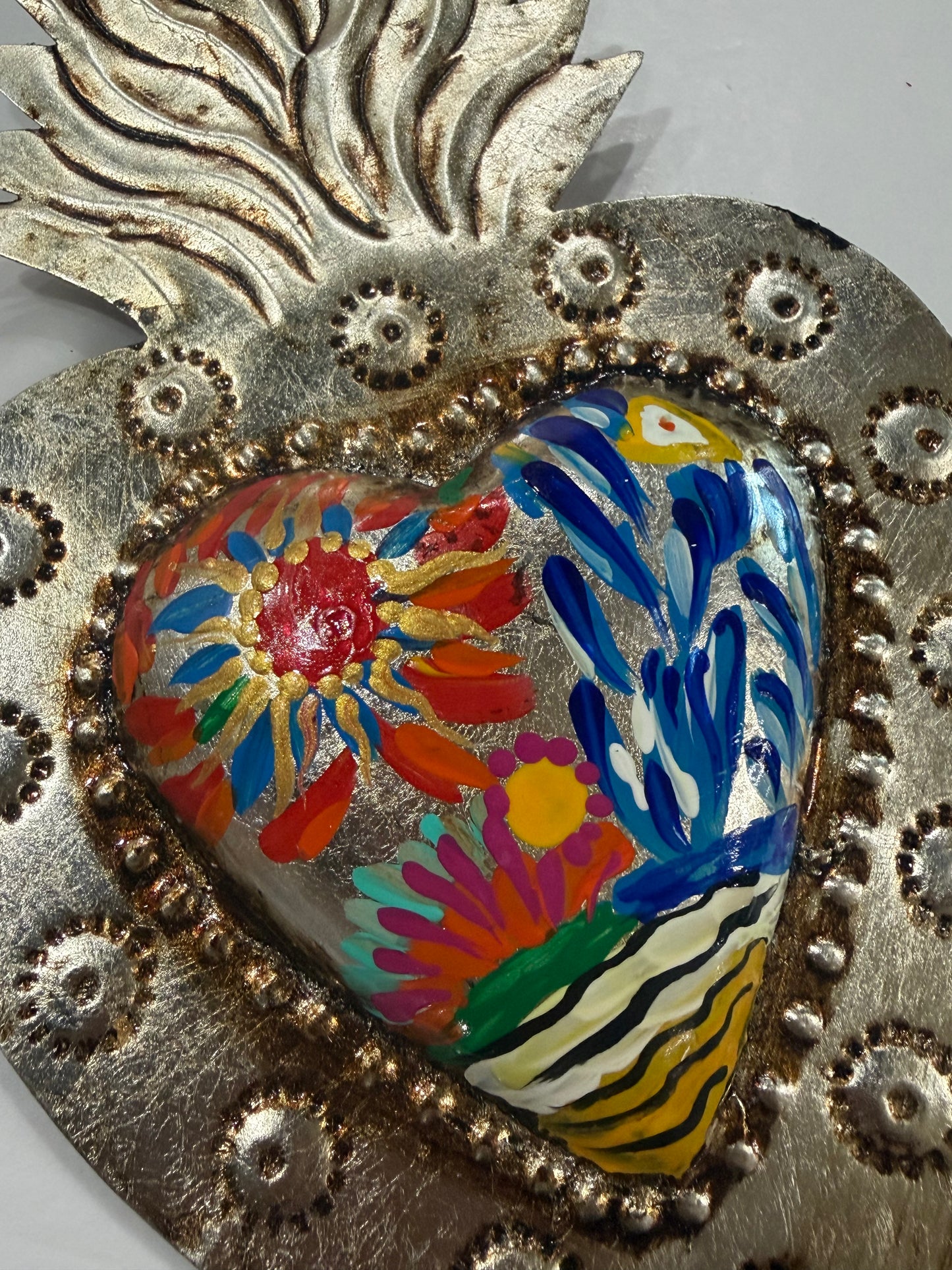 New Sacred Heart Silver Antique Finish - Escena