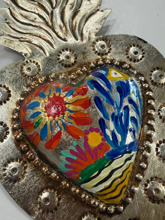 New Sacred Heart Silver Antique Finish - Escena