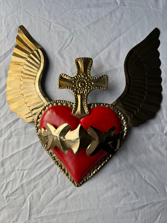 Ex-Voto Sacred Heart With Wings