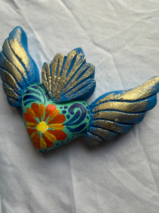 Wood Heart with Wings
