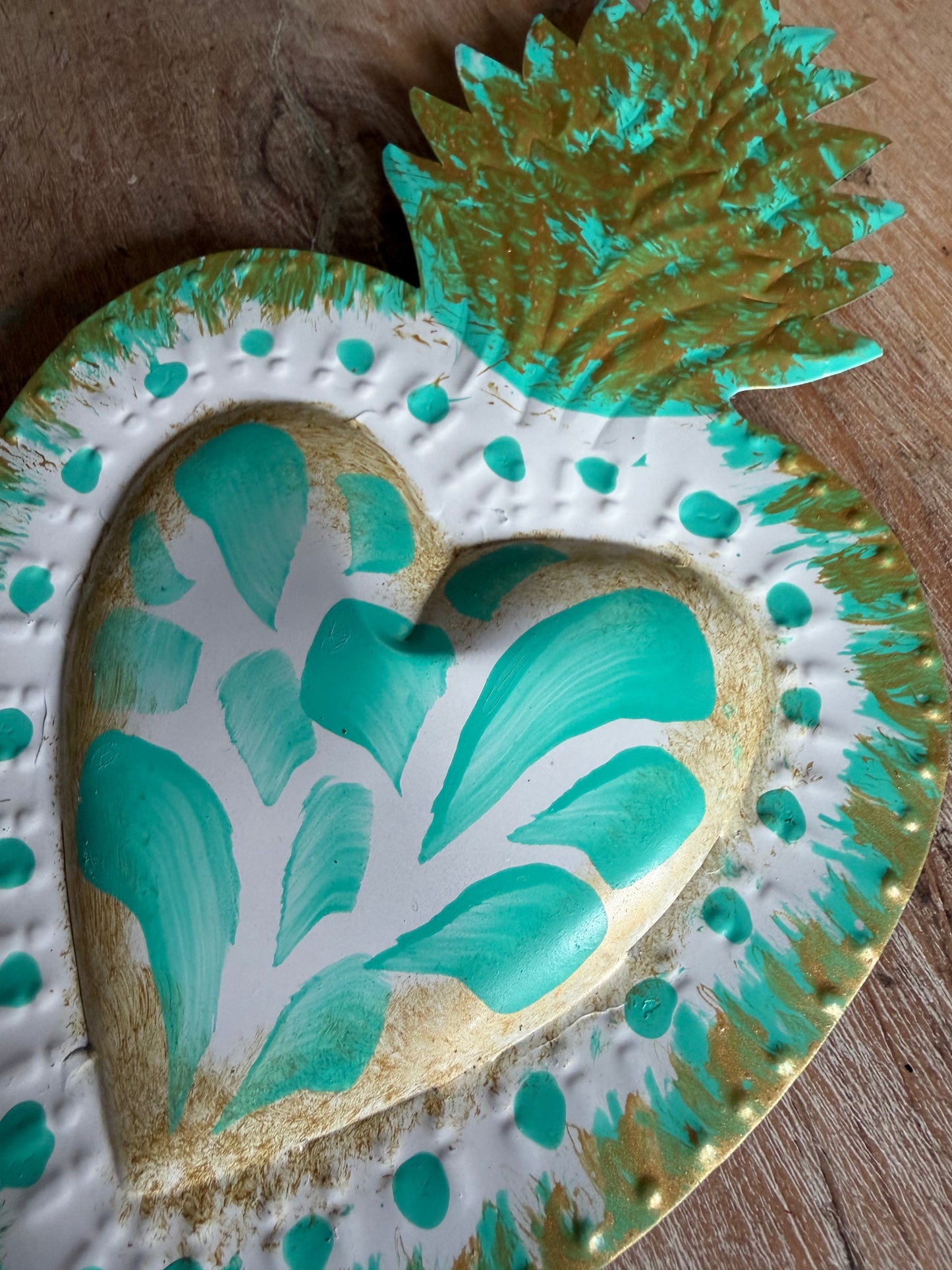 Teal Otomi Sacred Heart - Tin
