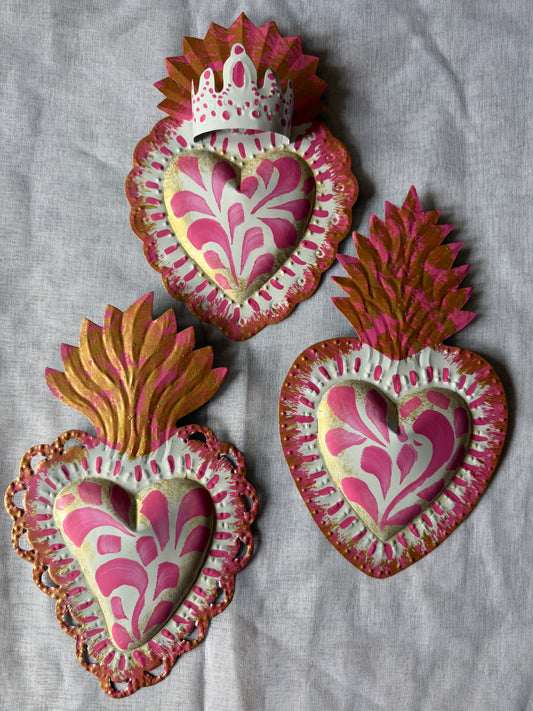 Pink Vintage Sacred Heart - Tin