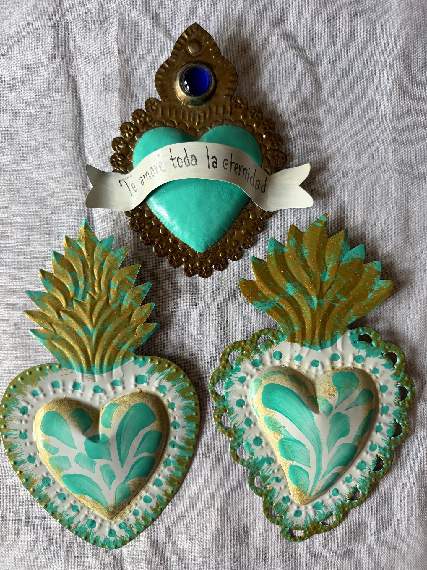 Teal Otomi Sacred Heart - Tin