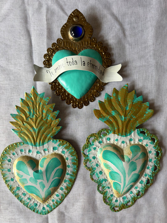 Teal Otomi Sacred Heart - Tin