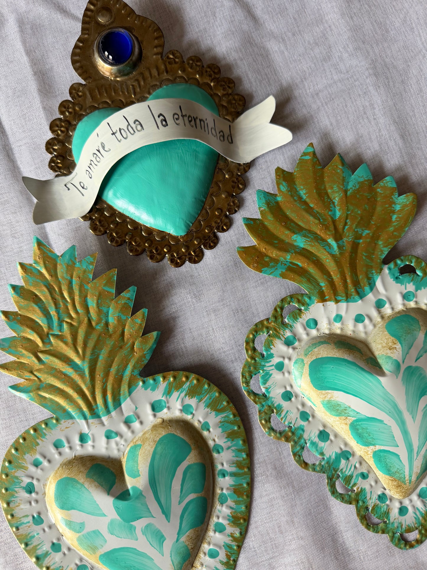 Teal Otomi Sacred Heart - Tin