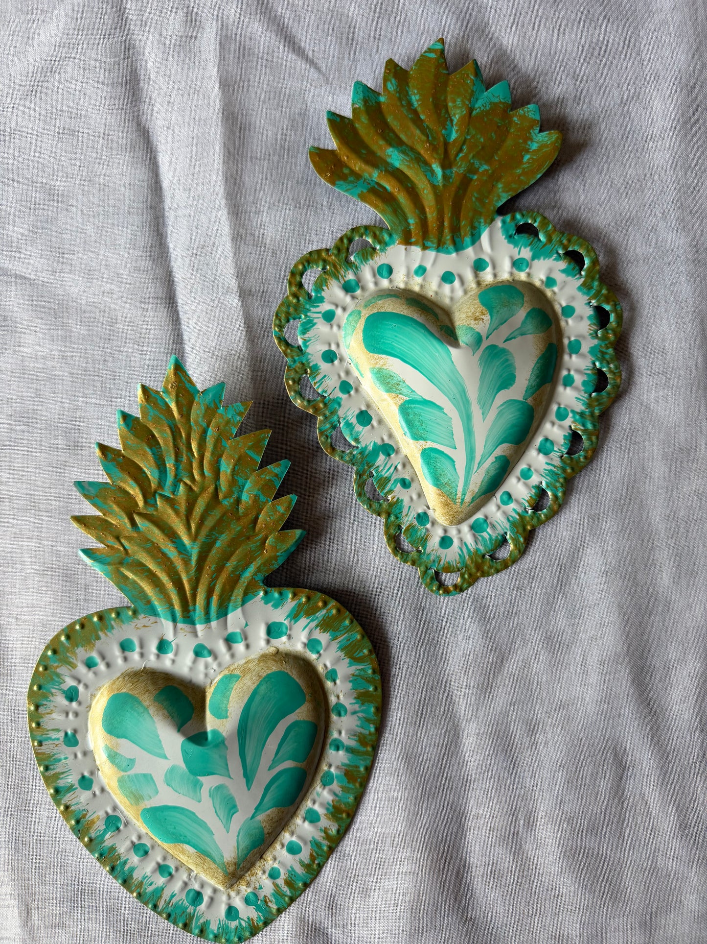 Teal Otomi Sacred Heart - Tin