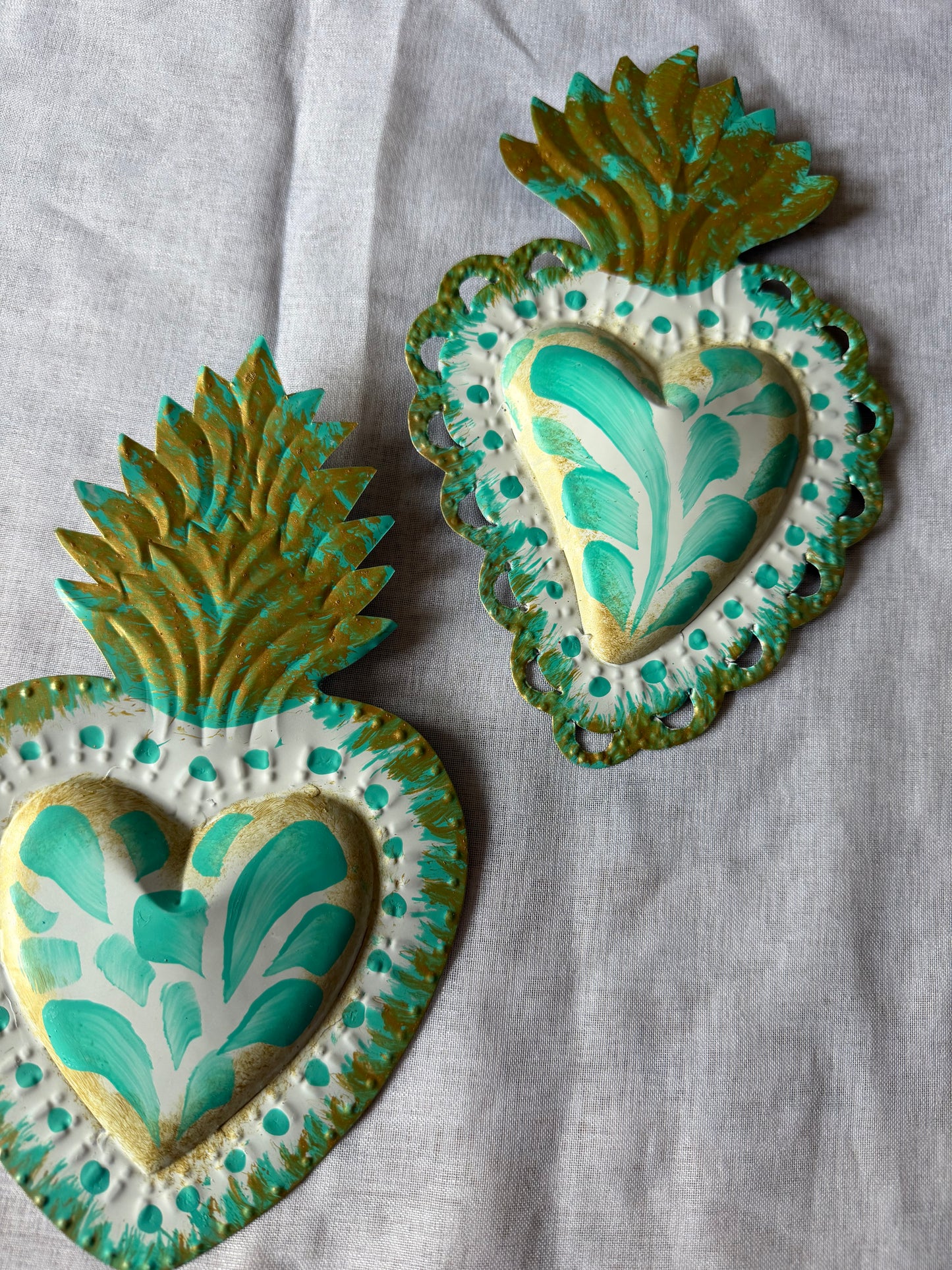 Teal Otomi Sacred Heart - Tin