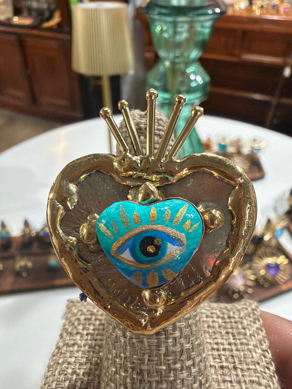 Hand Painted Ojo Ring