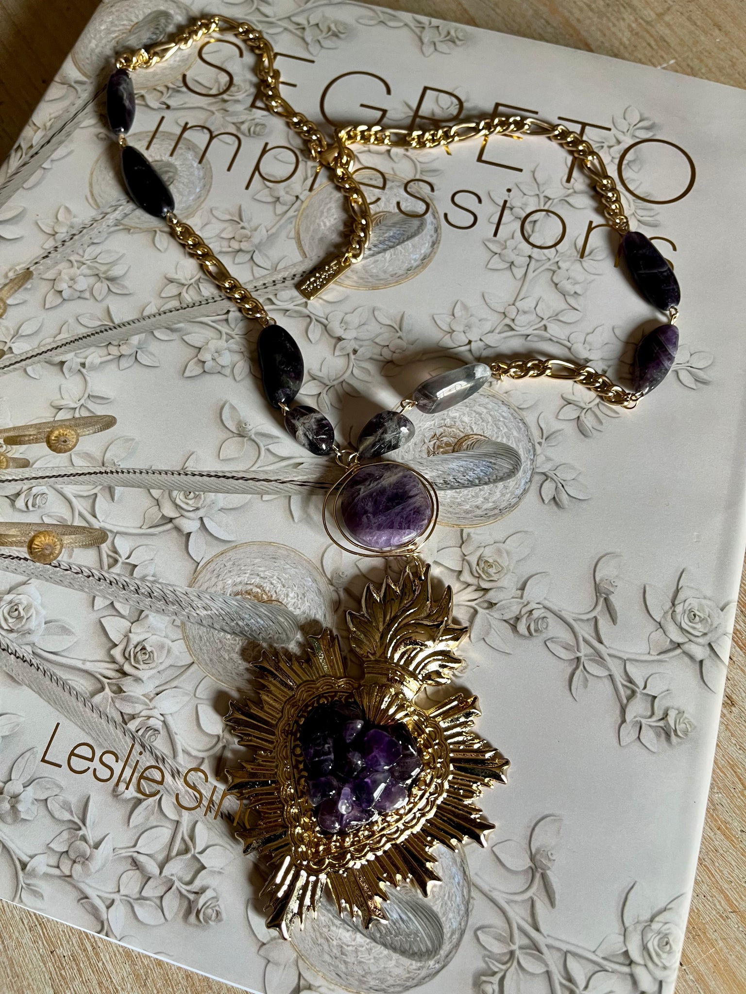 Amethyst Sacred Heart Necklace