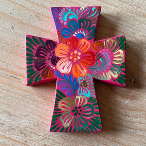 Painted Wood Wall Cross Mexico