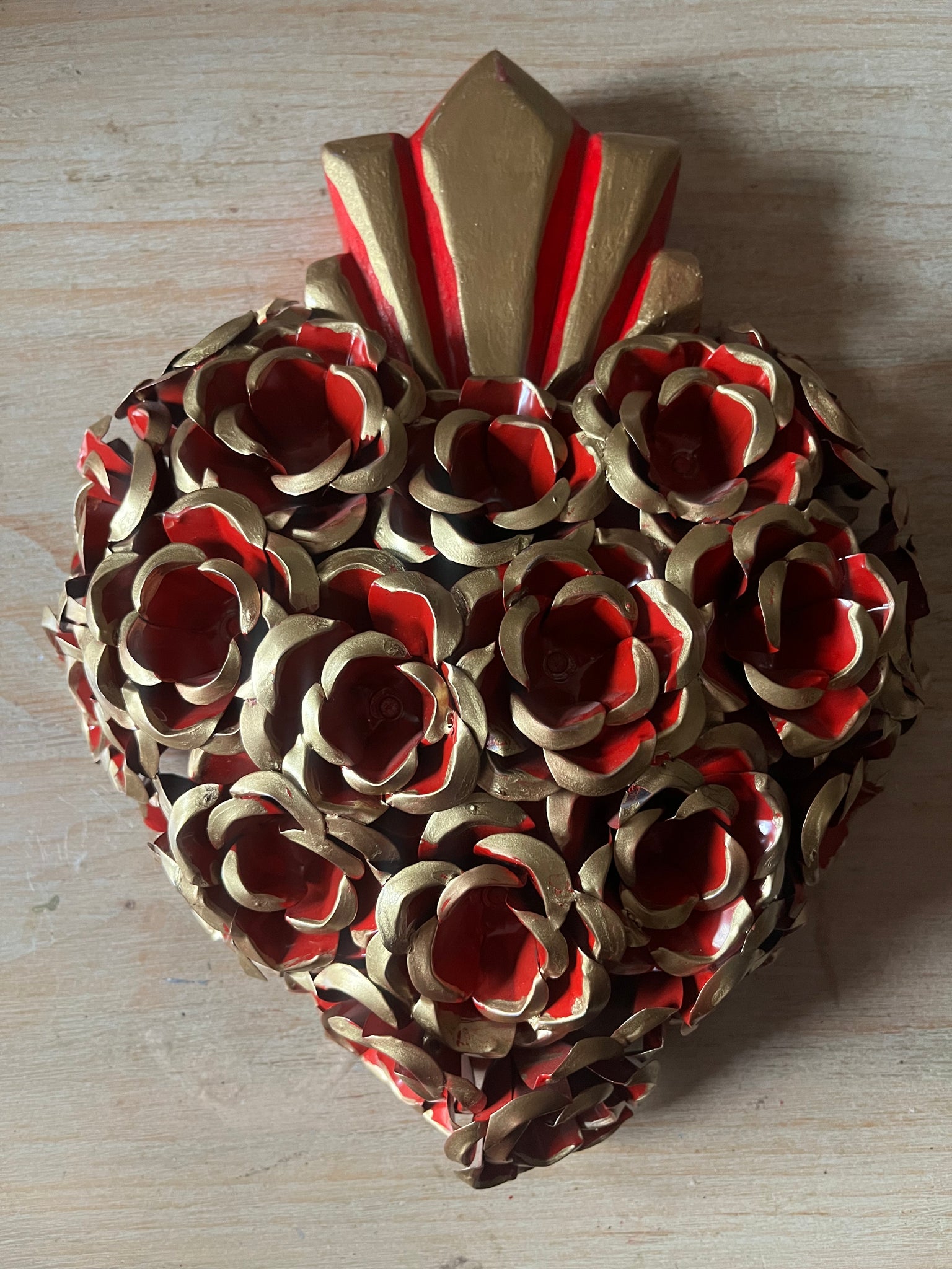 Metal & Wood Rose Heart (Pre-Order)