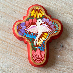 Painted Wood Wall Cross Mexico