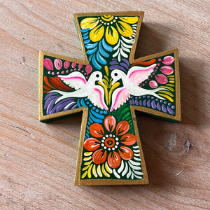 Painted Wood Wall Cross Mexico
