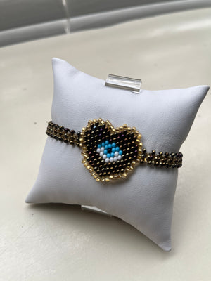 Ojo Heart Beaded Bracelet