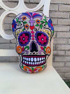 Day of the Dead Skull Throw Pillow