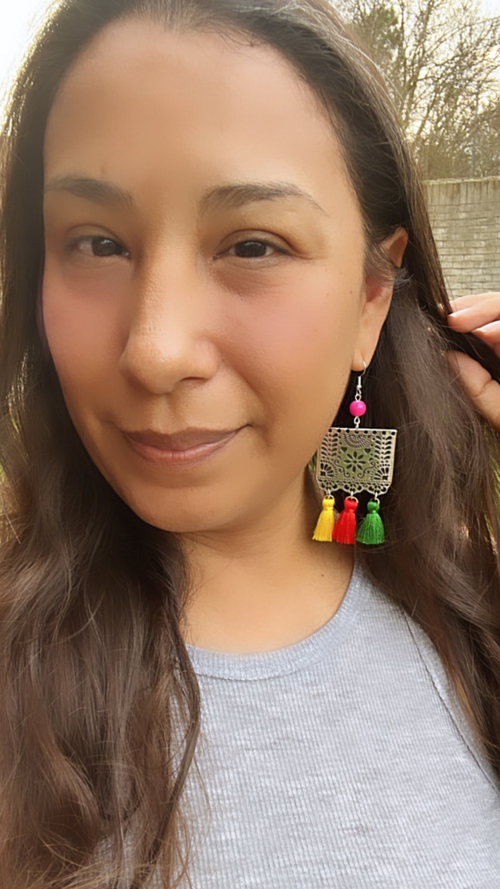 Papel Picado Metal tassel Earrings