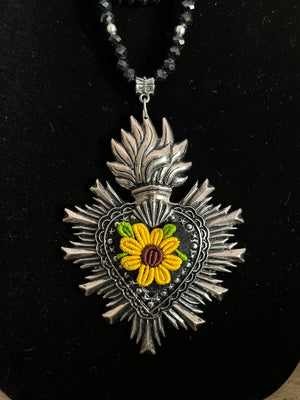 Sunflower Beaded Necklace