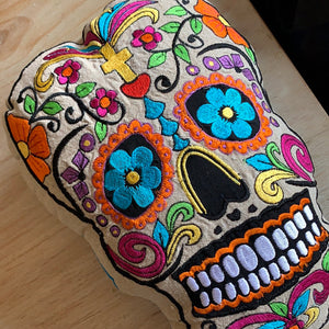 Day of the Dead Skull Throw Pillow