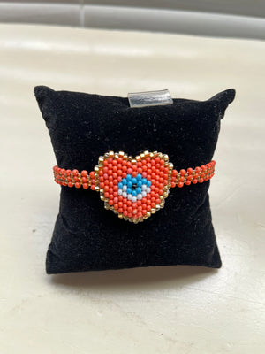 Ojo Heart Beaded Bracelet