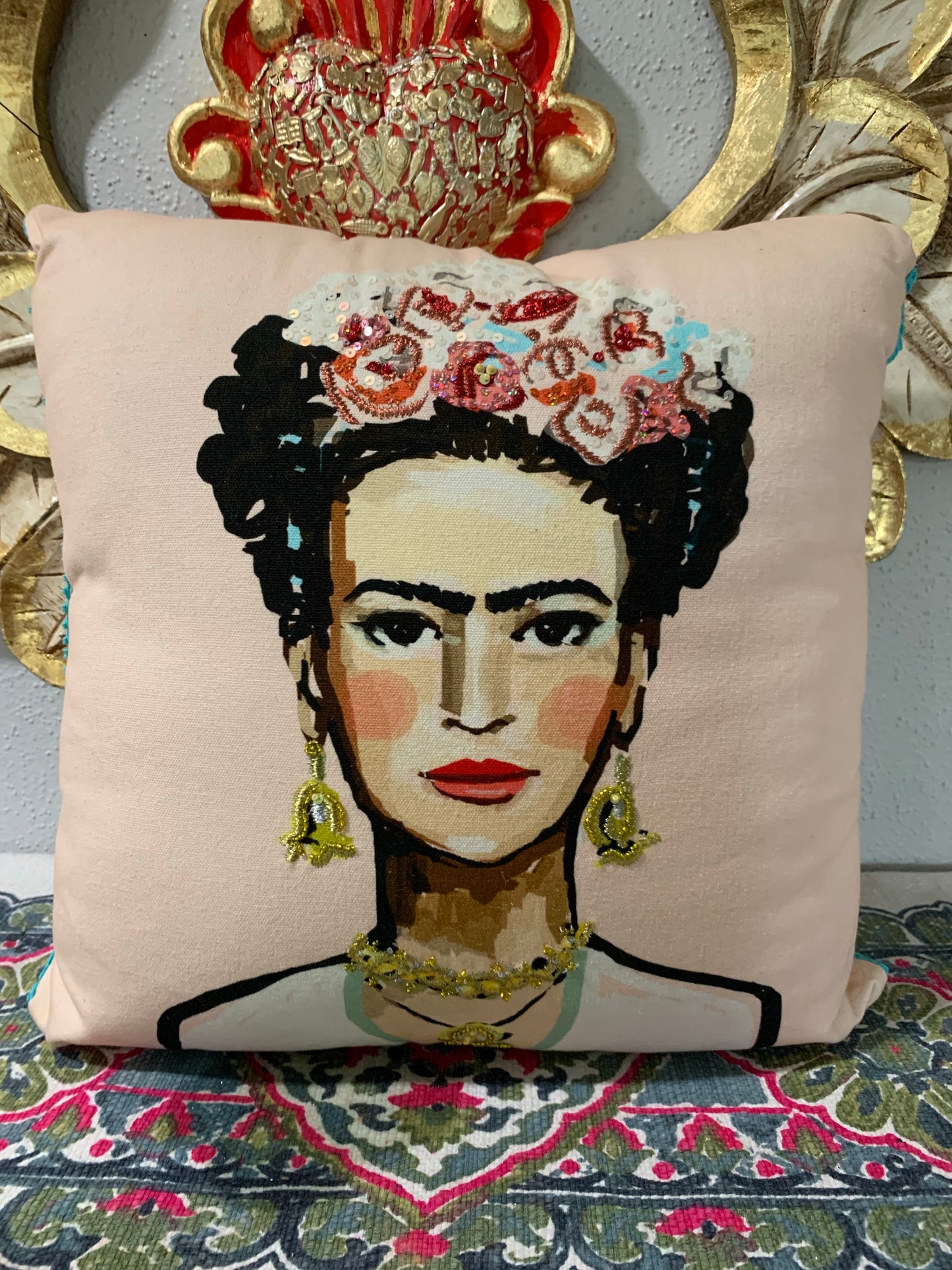 Frida Embroidery Pillow