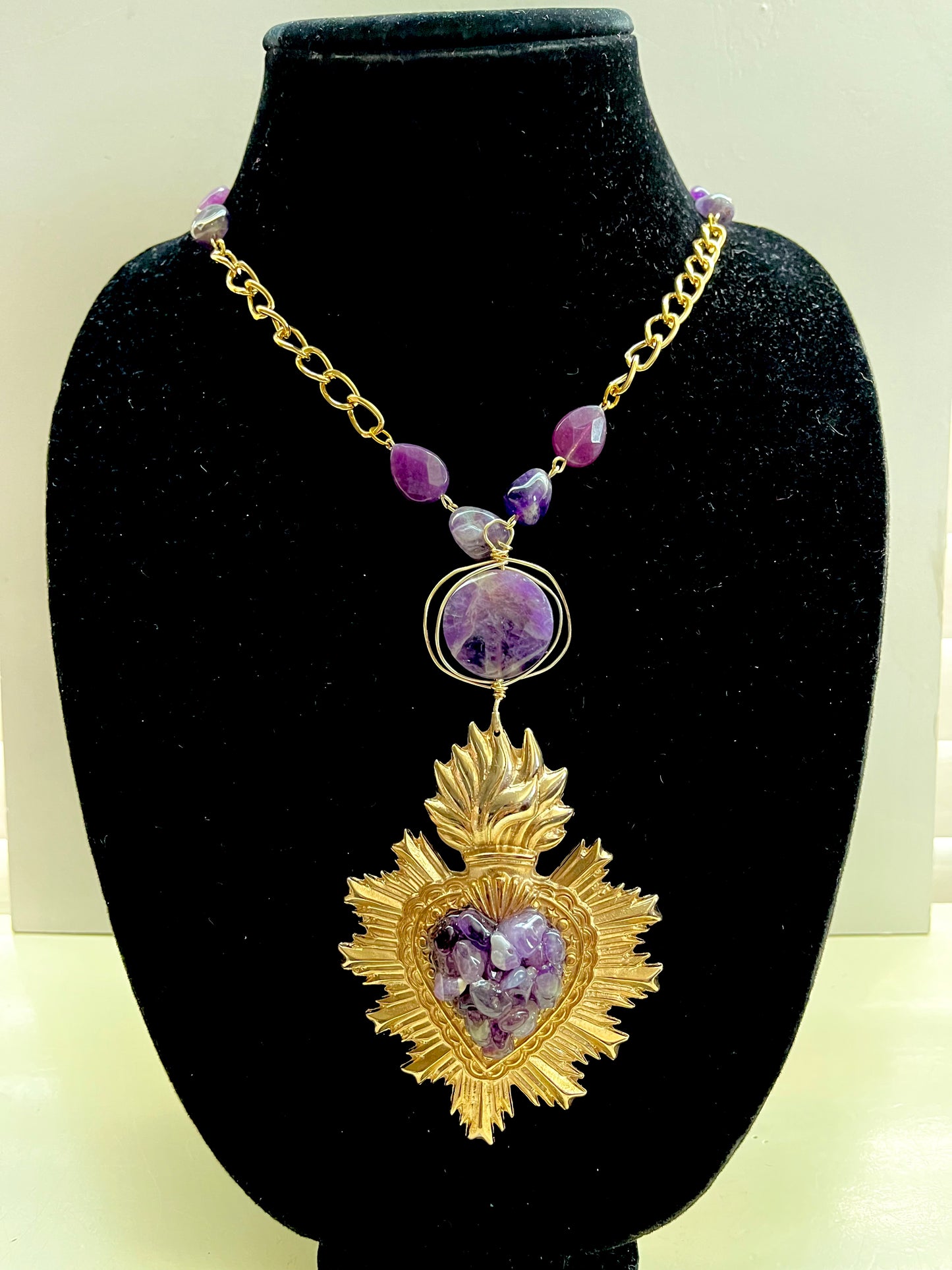 Pre-Order March 2024 Amethyst Sacred Heart Necklace