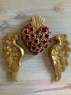 Metal & Wood Rose Heart (Pre-Order)