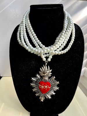 Multi Bead Necklace Sagrado Corazon